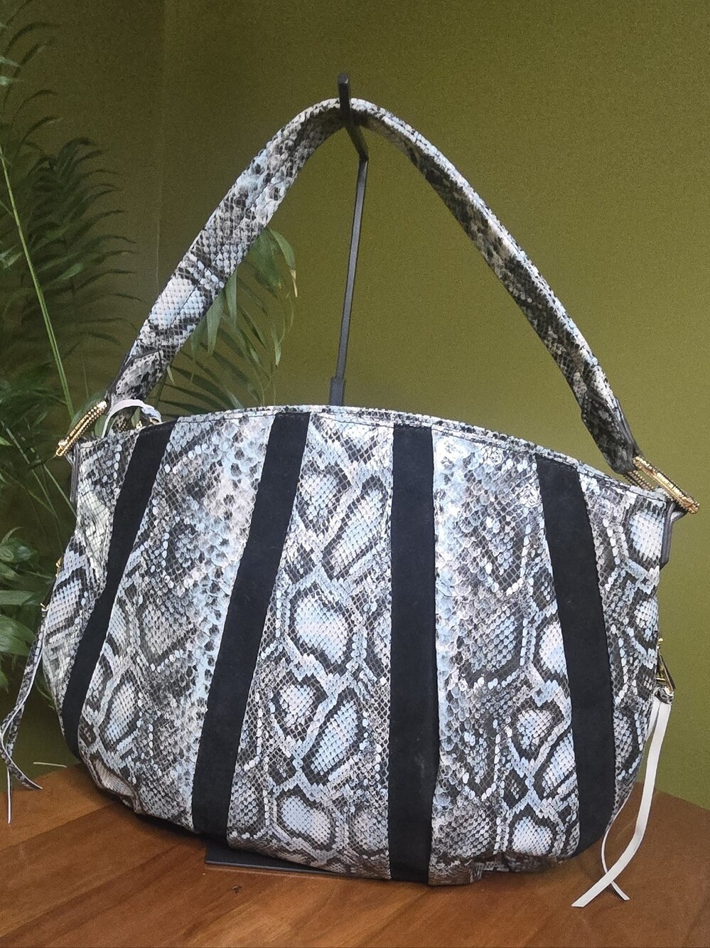 Aimee Kestenberg XL Tuscany Hobo Bag Snakeskin Print